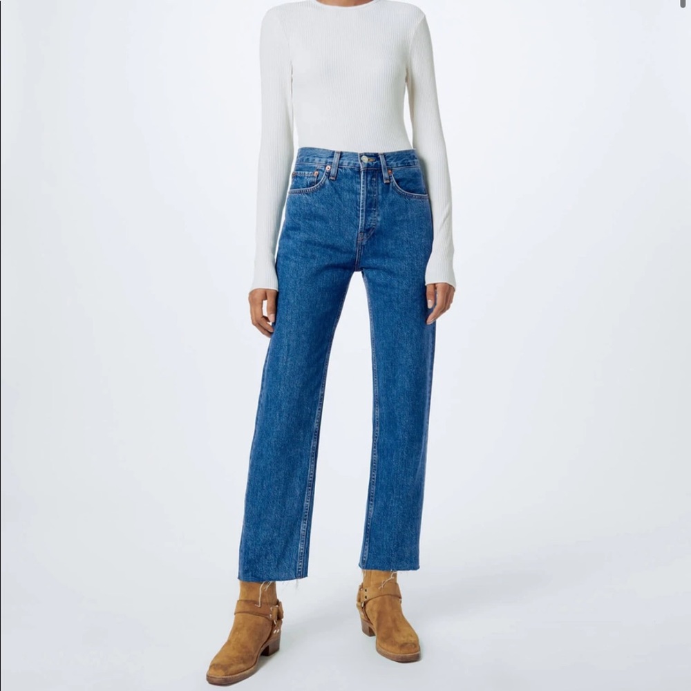 Re/Done High Rise Stove Pipe Jeans